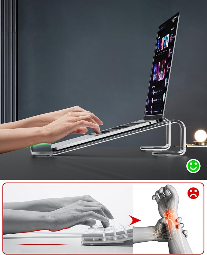 Clear Acrylic Laptop Stand for Desk, - Image 2