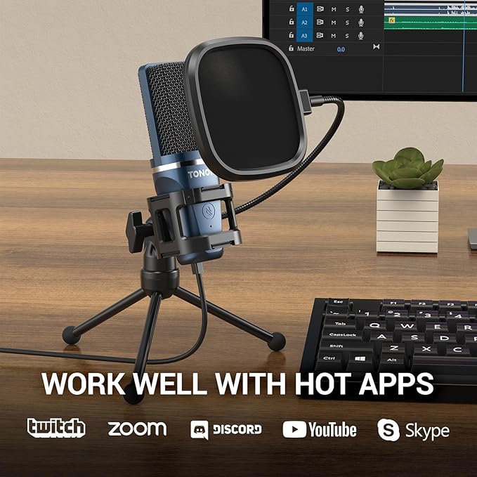TONOR TC-777 Podcast Microphone, USB Computer Microphone, Cardioid Condenser PC - Image 7