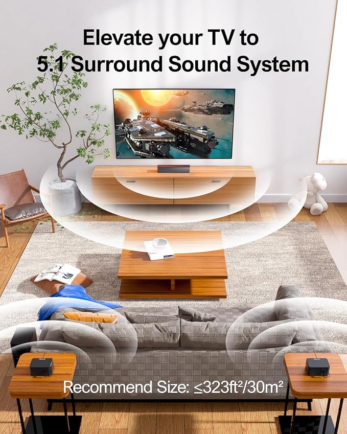 ULTIMEA 5.1 Virtual Surround Sound Bar, 320W Home Theater Surround System - Image 2