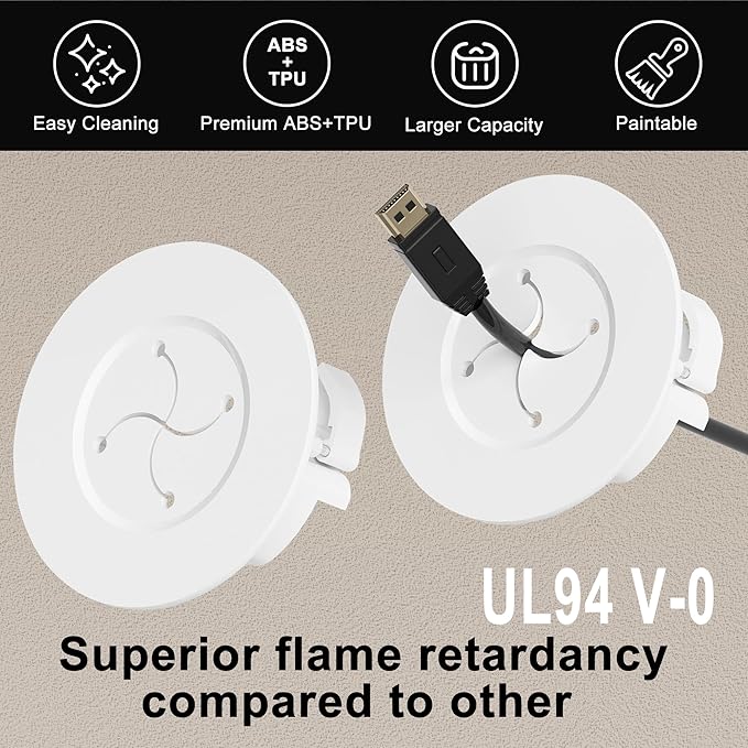in Wall Cable Management Kit, 3inch Easy Install Cord Covers Kit, Cord Hiding - Image 5