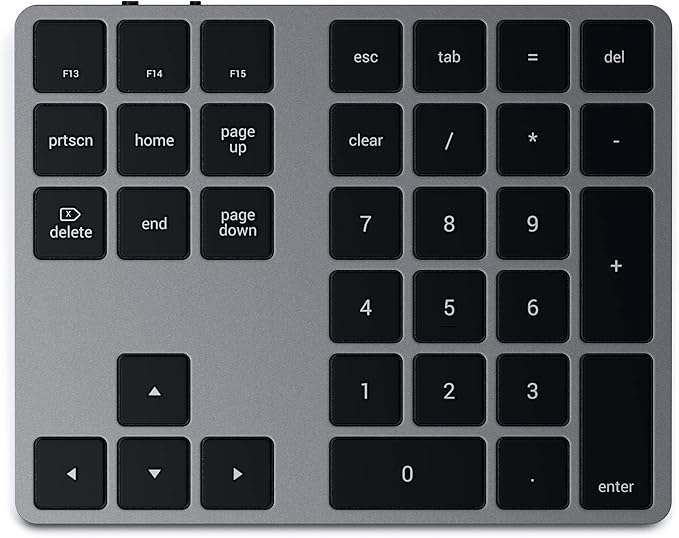 Satechi Bluetooth Extended Numeric Keypad, Slim Rechargeable 34-Key Numberpad by Satechi