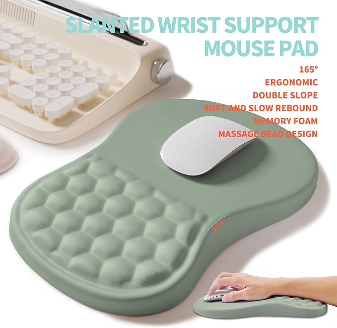 2-in-1 Ergonomic Set, Wave Rise Keyboard Wrist Rest and Massage Bulge Slope - Image 3