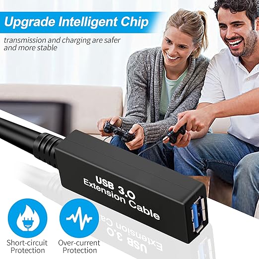 50FT USB 3.0 Active Extension Cable, USB Extension Cord A/M to A/F - Image 2