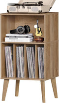 Lerliuo Record Player Stand, Oak Turntable Stand Holds up to 160 Albums by Lerliuo