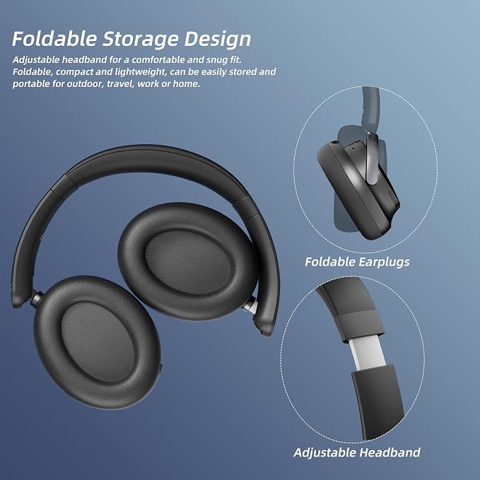 FunHub Active Noise Cancelling Headphones, Wireless Headphones BT 6.0 - Image 6