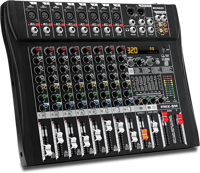 Audio Mixer 8 Channel Professional Mixer Console by MICNAUX