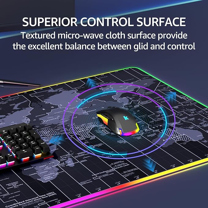 KTRIO RGB Large Gaming Mouse Pad Desk Mat, Superior Micro-Weave Cloth, Non-Slip - Image 3