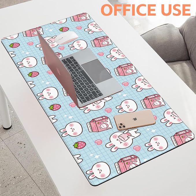 Mouse Pad Large Milk Box with Rabbit Non-Slip Gaming Desk Mat with Stitched - Image 5