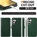 TUCCH Wallet Case for Galaxy S25, 2 in 1 Wrist Strap RFID Blocking PU Leather - Image 8