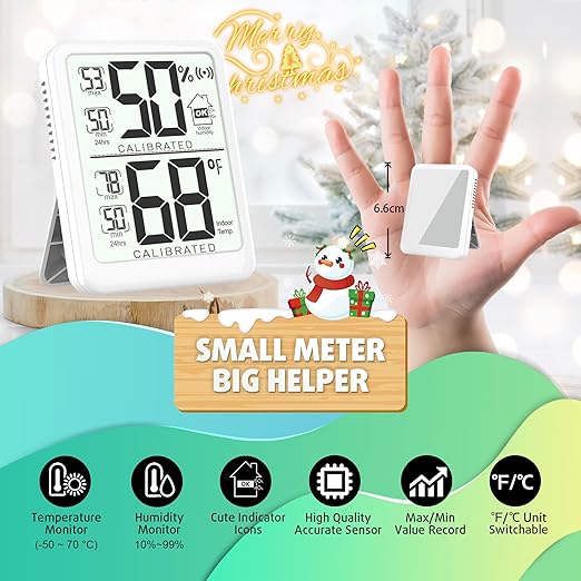 Antonki 2-Pack Room Thermometer, Digital Small Hygrometer Indoor Thermometer - Image 2