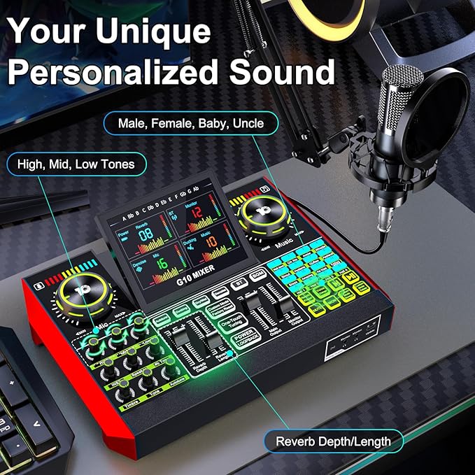 Podcast Microphone Bundle with Live Sound Board Audio Mixer, Podcast Equipment - Image 3
