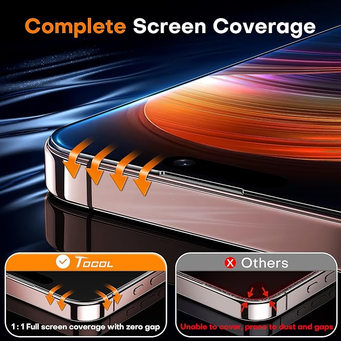 TOCOL for iPhone 16 Pro Max Screen Protector 9H Hardness Military Grade - Image 6