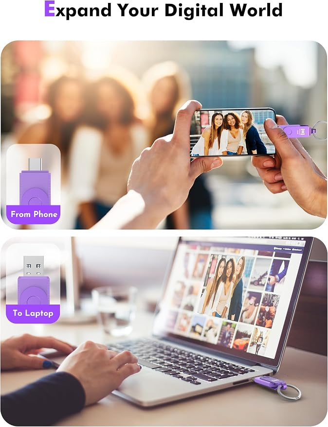 MOSDART 256GB USB3.1 Fast Speed C and A Dual Flash Drive, exFAT Memory Stick - Image 8