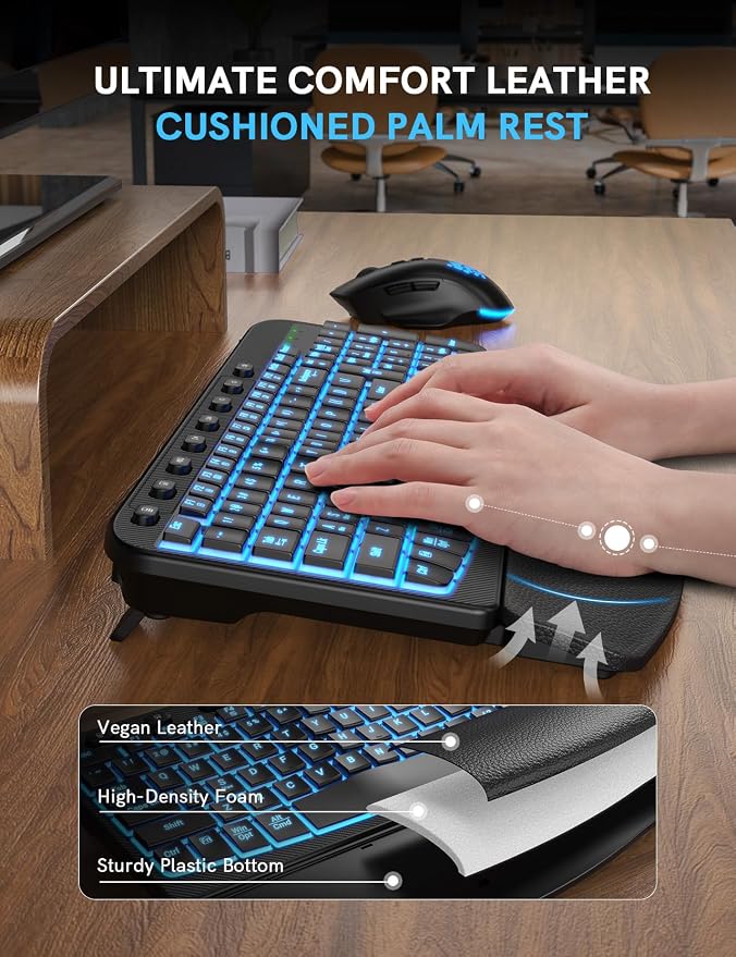SABLUTE Ergonomic Wireless Keyboard and Mouse Combo - Image 2
