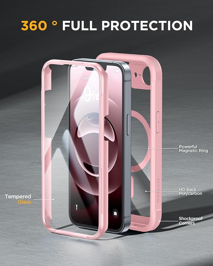 Miracase Magnetic for iPhone 16e Case Full-Body Phone - Image 2