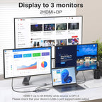 USB C Hub USB-C Docking Station Dual Monitor 14 in 1 Triple Display Multiport - Image 3