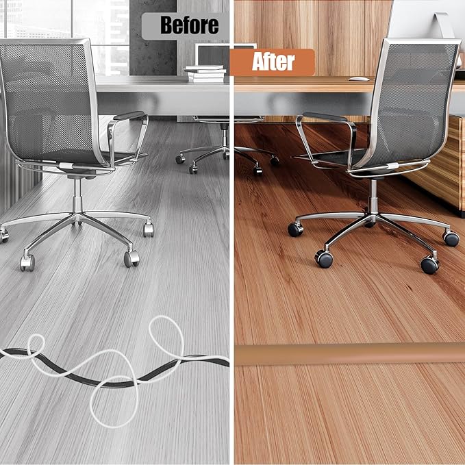 Floor Cord Cover Cavity 0.8"x0.37" Self Adhesive Cord Hider, 3.3FT Low Profile - Image 7