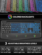 Wireless Keyboard and Mouse Backlits, Wrist Rest, LED Mouse, Rechargeable - Image 4