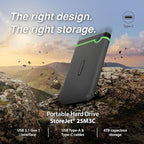 Transcend 4TB SJ25M3C, USB 3.1 Portable Hard Drive Rugged, Anti-Shock Resistant - Image 3