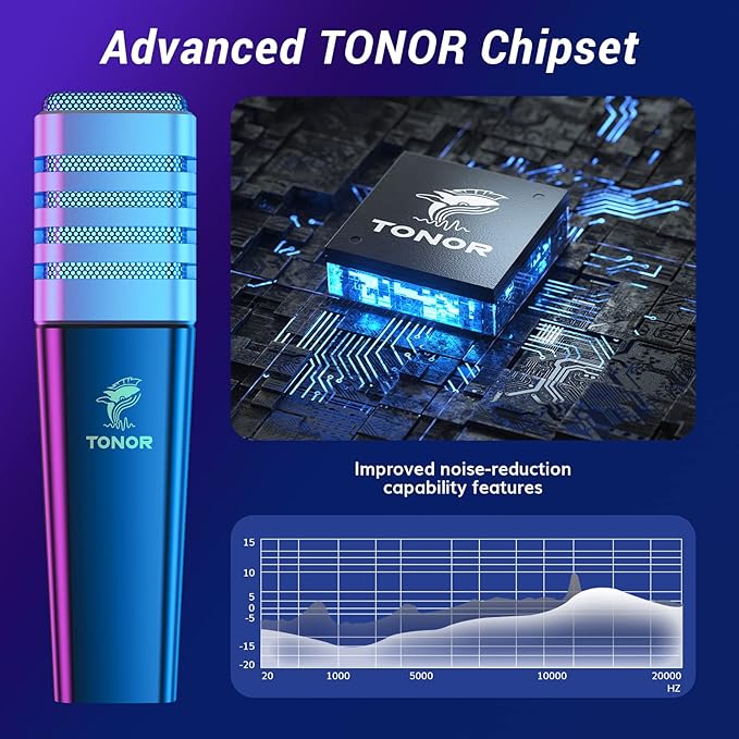 TONOR USB Gaming Microphone, RGB Streaming Microfono Set, PC Podcast Recording - Image 2