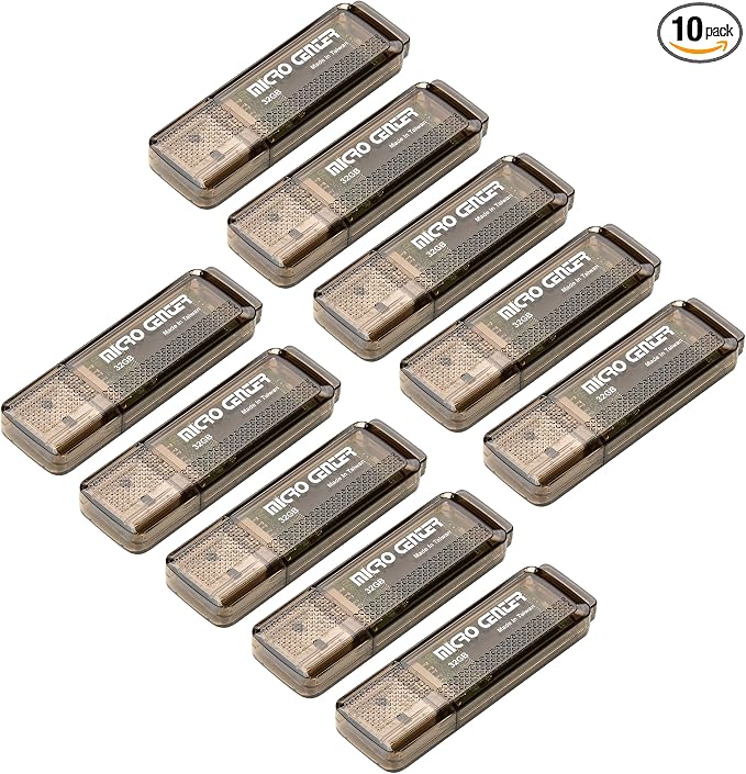 INLAND Micro Center Superspeed 10 Pack 32GB USB 3.0/USB3.1 Gen1 Flash Drive Gum by INLAND