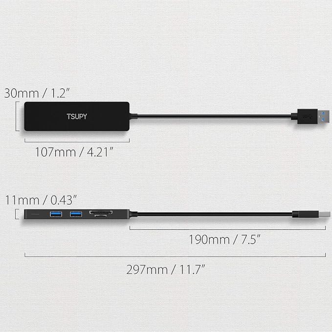 USB Hub 3.0, TSUPY 5 in 1 Multiport Adapter USB 3.0 Hub - Image 7