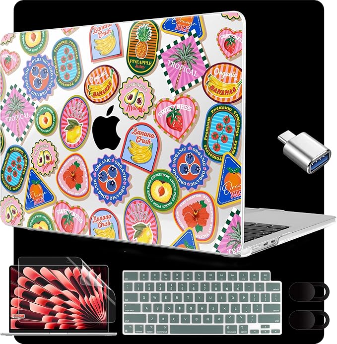 MEEgoodo for M4/M3/M2 MacBook Air 15.3 inch Case 2025 2024 2023, Case Fit Model by MEEgoodo