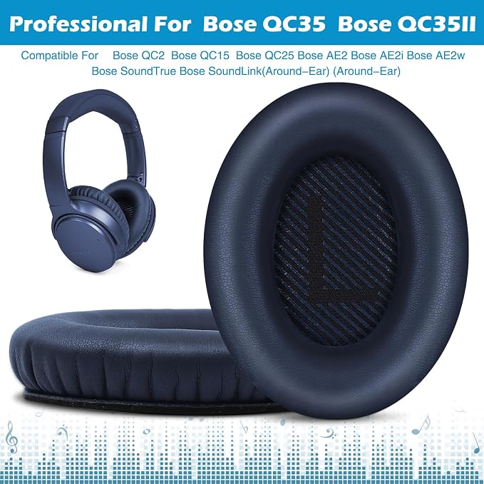 Ear Pads for Bose QuietComfort 35 ii, Premium Softer Leather Replacement Pads - Image 2