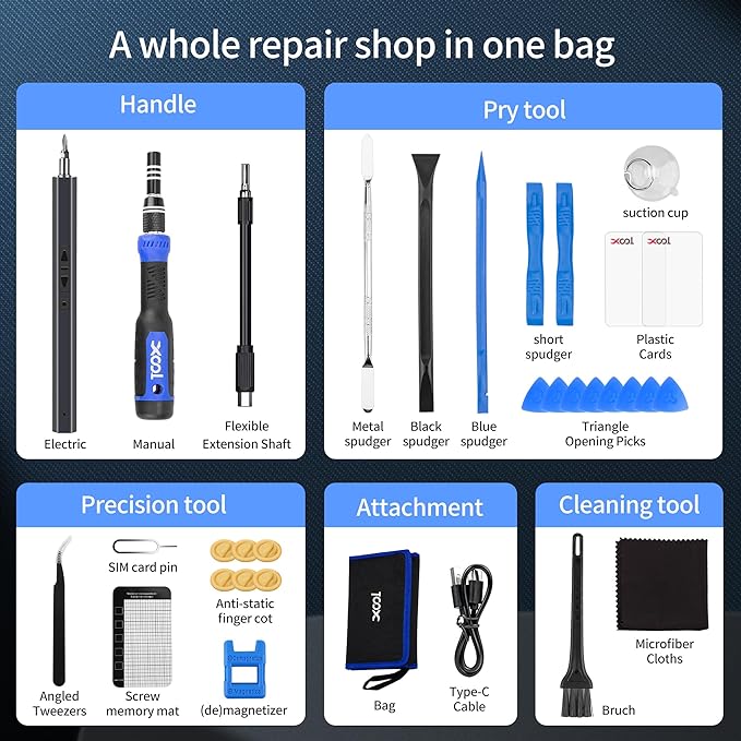 XOOL 150 in 1 Electric Screwdriver Set Precision Screwdriver Set - Image 5