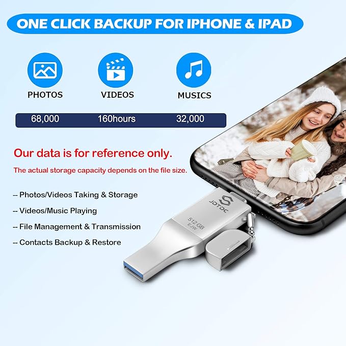 JSL JDTDC 512GB Apple MFi Certified iPhone-Photo-Stick USB C - Image 4