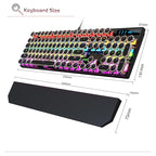 MageGee Typewriter Mechanical Gaming Keyboard, Retro Black Punk Round Keycaps - Image 8