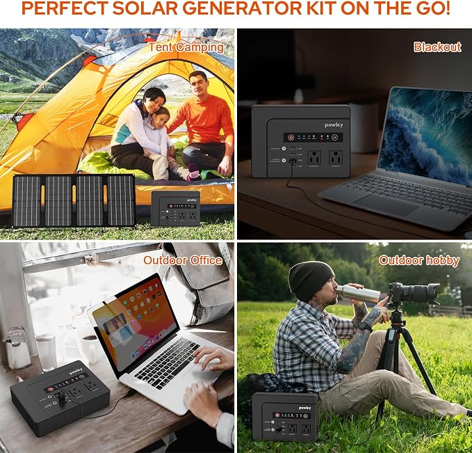 Powkey Solar Powered Generator, 200W Portable Solar Generator Power Station - Image 6