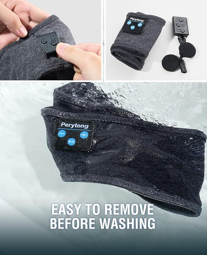 Perytong New Sleep Headphones Bluetooth Headband, Wireless Soft Sleeping - Image 9