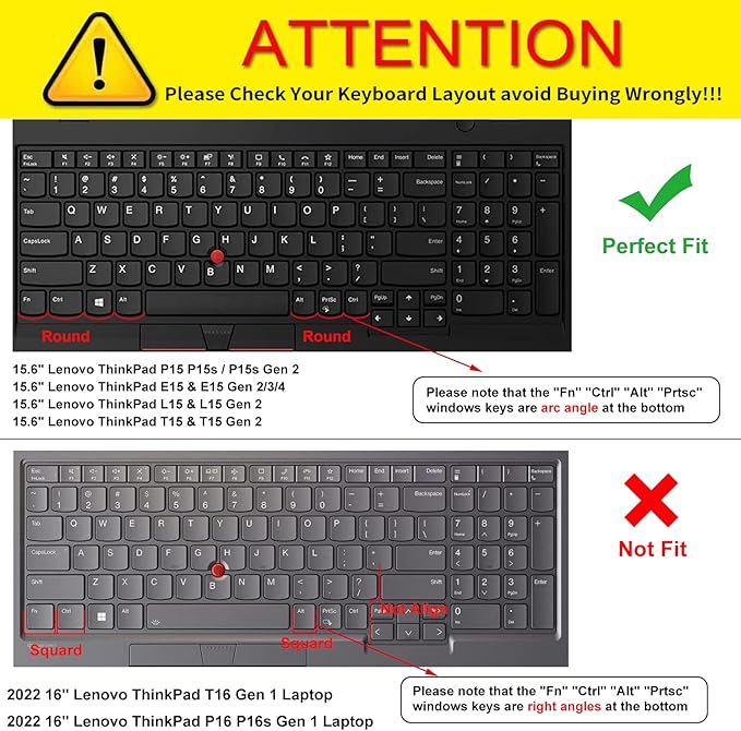 Keyboard Cover for Lenovo ThinkPad E15 Gen 4/3/2 E580 E590 E595, ThinkPad L15 - Image 2
