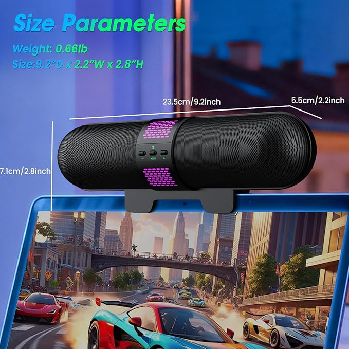 BESTISAN Computer Speaker, 6 RGB Light Modes, Gaming Soundbar - Image 8