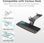EUREKA ERGONOMIC Keyboard Tray Height Adjustable, Swivel Tilt Computer Keyboard - Image 8