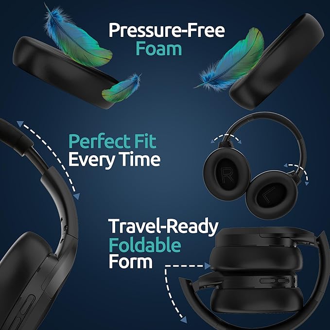 Active Noise Cancelling Headphones, Hi-Fi Stereo, 100H Playback Time, - Image 4