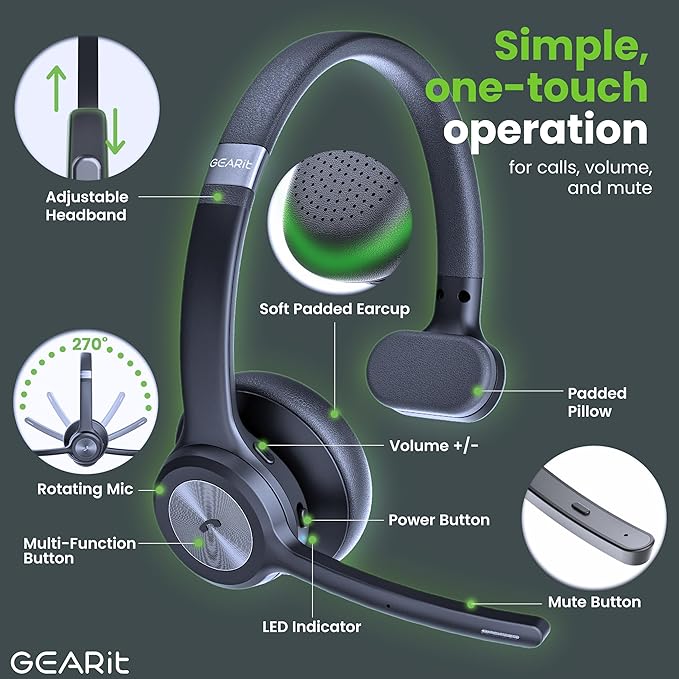 GEARit Wireless Bluetooth Headset - Image 2