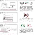 Cubilux USB C to SPDIF Transmitter, Unidirectional Type C to Optical Audio - Image 2