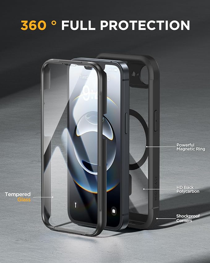 Miracase Magnetic for iPhone 16e Case Full-Body Phone - Image 3