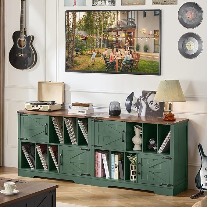 Large Record Player Stand with Vinyl Storage Up to 450 Albums, 39 Inch - Image 3