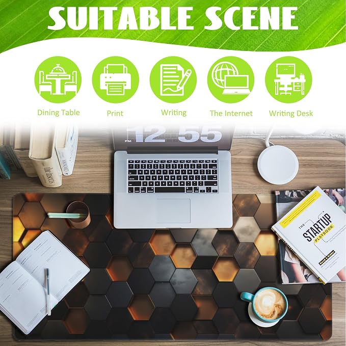 Desk Mat - Golden Honeycomb Technology Large Gaming Mouse Pad - Image 3