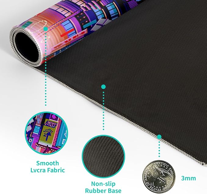 Dark Purple Japanese Gaming Mouse Pad Abstract Anime Mat 31.5x11.8 Inch Tokyo - Image 8
