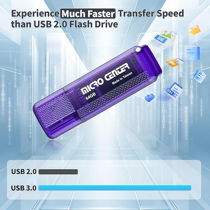 Micro Center SuperSpeed 5 Pack 64GB USB 3.0 Flash Drive Gum Size Memory Stick - Image 3