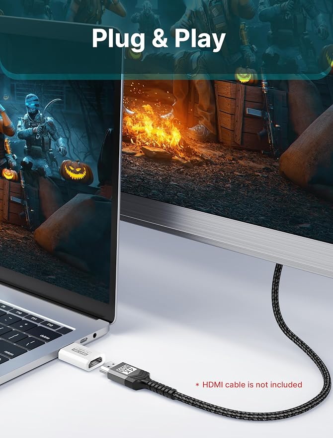 4K DisplayPort to HDMI Adapter 2-Pack, JSAUX DP PC to HDMI Monitor Converter - Image 3
