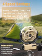 Camping Fan Rechargeable - Image 2