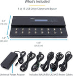 StarTech.com Standalone 1 to 15 USB Flash Drive Duplicator/Cloner/Eraser - Image 6