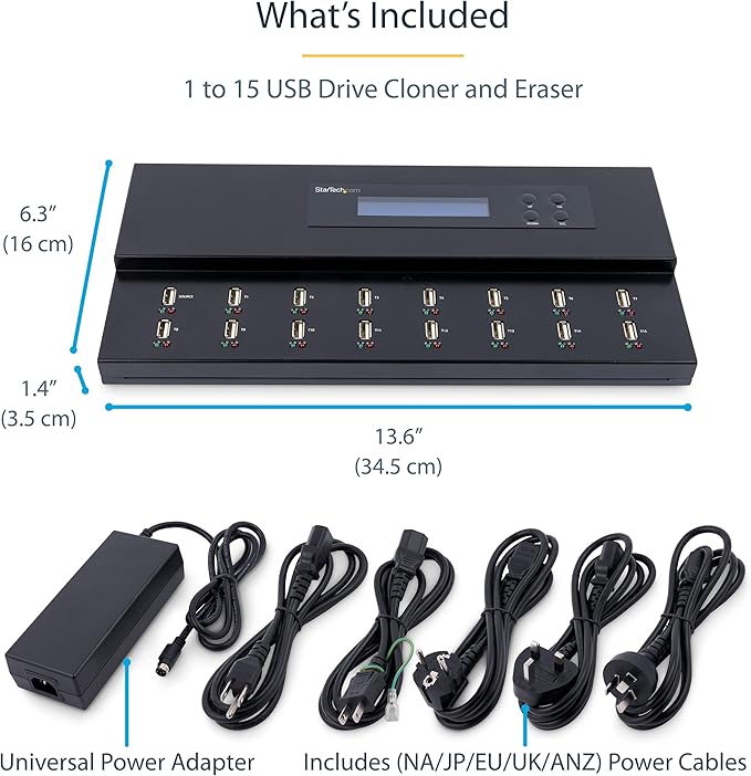 StarTech.com Standalone 1 to 15 USB Flash Drive Duplicator/Cloner/Eraser - Image 6