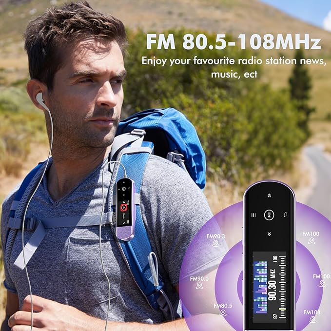 RUIZU 64GB USB MP3 Player with Bluetooth 5.3, Clip Jam Portable Music Player - Image 6