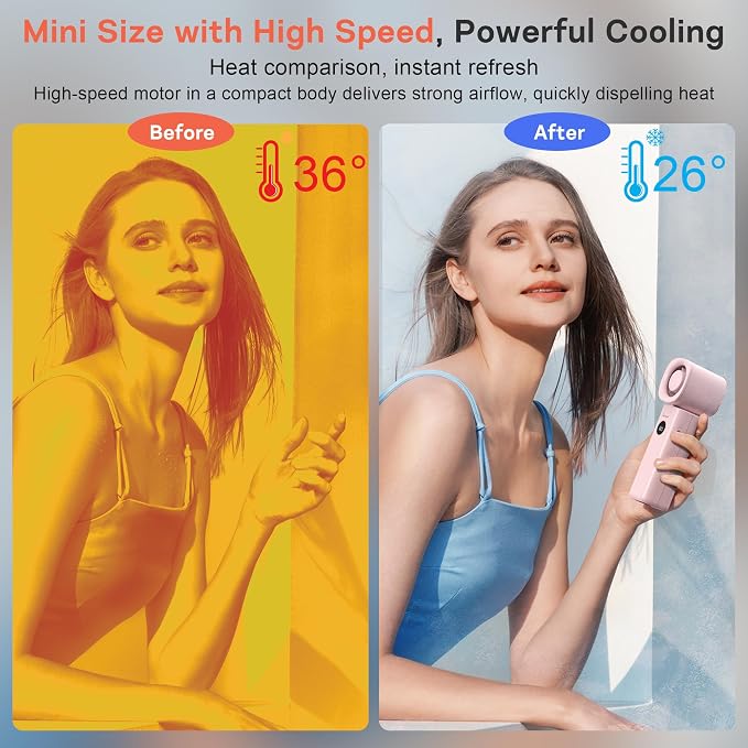 Personal Handheld Fan, Portable 3-in-1 High-Speed Turbo Fan - Image 2